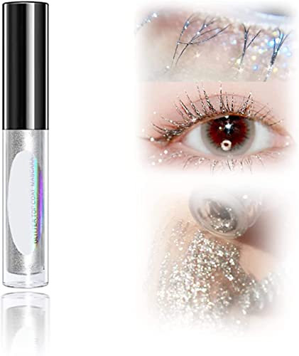 Diamond Glitter Mascara Topper,4D Glitter Lash Mascara, Waterproof and Smudge-Proof Sparkling Diamond Mascara,Quick-Drying Glitter Eyelash Cream Curling Long Lasting Eyelashes for Women Girls (#1)
