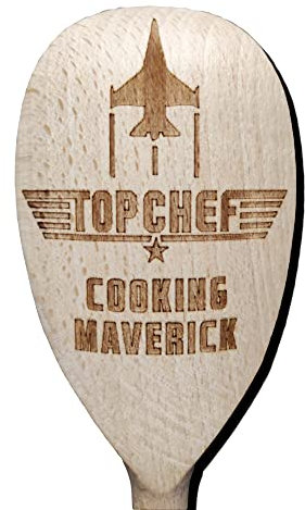 Top Chef Cooking Maverick Wooden Baking Spoon Wood Cooking Baker Present Gift Fan
