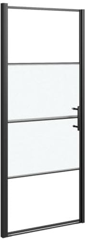 vidaXL Porte de Douche Cabine de Douche Écran de Bain Résistance aux Éclaboussures Intérieur 81x195 cm Verre Trempé Demi-dépoli Noir