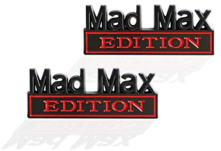 MAD MAX Edition Emblem für Auto, LKW, Ersatz für Universal-Fahrzeug, Auto, LKW, SUV, Schwarz, Rot, 2 Stück