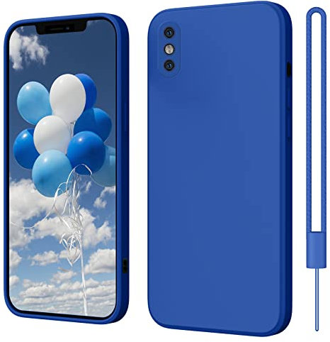 ElestBela Coque de protection pour iPhone X, iPhone XS - Coque Apple en silicone - Pour iPhone X/XS 5,8'' - Ultra fine - Avec microfibre - Anti-rayures - Bleu roi