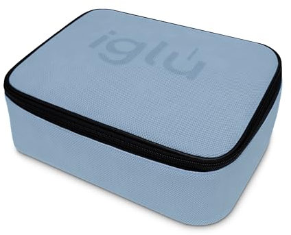 iglu Insulated Lunch Bag | Tote Bag Faux Leather | Lunch Box for Adults and Kids | 5.5L Cool Bag (Tahoe, Arctic Blue)
