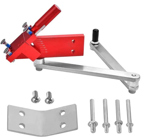 Plobeda Lawn Mower Blade Sharpener Adjustable 15°-45° for Straight and Standard Lawnmower Blades Ergonomic Home & Commercial Sharpening Balancer Bracket (Red,5005)