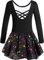 Mulnall Ballettanzug Mädchen Ballett Trikot mit Ballettkleid Kinder TüTü Kurzarm Langarm Baumwolle Balletttrikot Ballettanzug （EU40421-06-L）