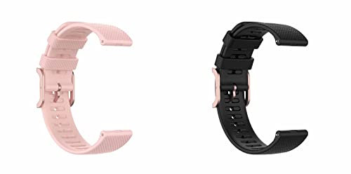 2 Stück Armband Kompatibel mit Polar Ignite 3 / Ignite 2 / Ignite Wechselarmbänder Sport Silikon Uhrenarmband Ersatzarmband für Polar Ignite 3 /Ignite 2 /Ignite/Unite/Pacer/Pacer Pro (Schwarz + Rosa)