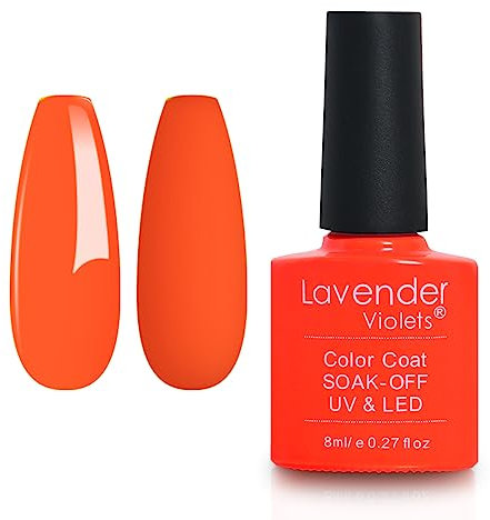Lavender Violets 8ml Gel Nail Polish Autumn Bright Orange Halloween Pumpkin Party UV LED Soak Off Nail Lamp Curing Manicure Pedicure Classical Coloured Bottle Long Lasting Easy Apply Tigerlily D125