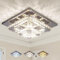 CXGLEAMING Moderne Kronleuchter Kristall Deckenlampe LED Deckenleuchte Kristall 2-Quadrat Kronleuchter Unterputz Klein Deckenleuchten für Wohnzimmer Schlafzimmer Flur(3 Lichtfarbe Veränderbar)