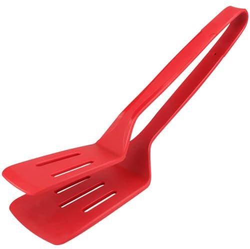 Yardwe Silikon-küchenklammern Grillwerkzeuge Fischzange Silikonspatel Doppelt Schlitzwender Für Lebensmittel BBQ-klemmspatel Küchenzange Silikon Edelstahl Multifunktion Server