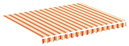 Tidyard Markisenstoff Sonnenschutz | Ersatzstoff Markisenbespannung | aus Polyester mit PU-Beschichtung | ohne Rahmen, Gelb und Orange 3x2,5 m