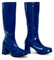 shelikes Damen Go Go Fancy Dress Party 1960 1970 Retro Lack Glänzend Plateau Stiefel Größe 36-47, blau, 38 EU