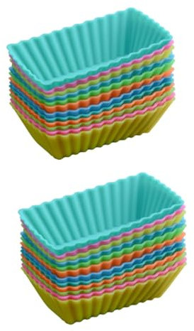 MILISTEN 48 Stk Kuchenform aus Silikon Kerzenformen Kuchenformen aus Silikon Silikonformen Kuchenform für den Haushalt Kuchenbecher aus Silikon Rechteck Schimmel kleine Werkzeuge Muffin