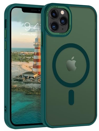 VENINGO Hülle für iPhone 11 Pro 5,8 Zoll, Kompatibel mit MagSafe stoßfeste Handyhülle, matt durchscheinend, 360 Grad Rundumschutz, Anti-Kratzer und Anti-Fingerabdrücke, iPhone 11 Pro Hülle, Grün