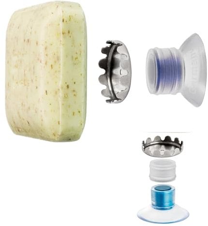 SAVONT Seifenhalter Blue Edition – Schwebender Seifenhalter bis 150g – Geschützter Magnet mit Transparentem Protector – Rostfrei & Langlebig – Made in Germany (Ocean mit Seifenhalter)