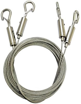 QLXHBOT Verstellbarer Draht zum Aufhängen von Bildern, 2 Stück, Spiegelrahmen-Set, 2,5 m x 1,5 mm, robustes Edelstahl-Drahtseil für Spiegel-Aufhängung, Korb, Blumentopf, hält bis zu 39 kg