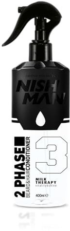 NISHMAN 2-Phasen-Conditioner - Milk Therapy 400ml - Perfekte Hydratation und Styling für Alle Haartypen - Pflege, Glanz und Entwirrung in Einem