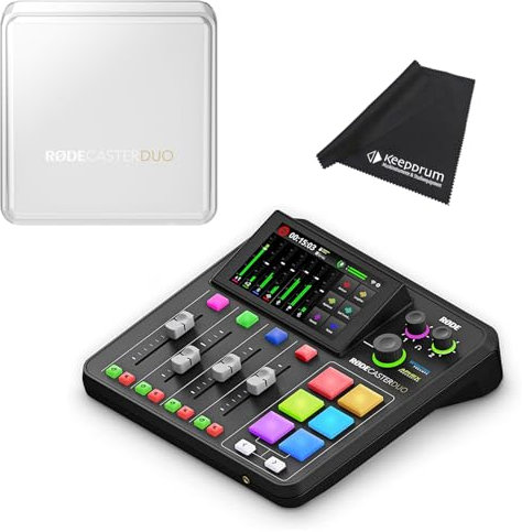Rode Rodecaster Duo Table de mixage avec housse de protection Rodecover Duo et chiffon en microfibre Keepdrum