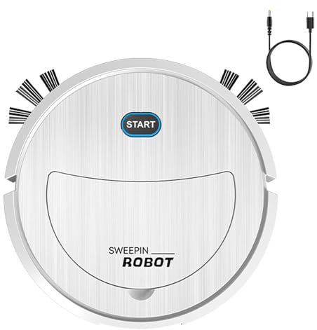 Ysvnlmjy Robot aspirapolvere | Robot aspirapolvere e lavapavimenti | Scopa elettrica | Aspirapolvere robot | Aspiratore di polveri di design per aspirare, spazzare e pulire
