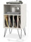COSTWAY Record Player Stand with Charging Station, Turntable Stand End Sofa Side Table with 5 Shelves & Cable Hole, Albums Vinyl Record Storage Cabinet Holder for Living Room Bedroom (White)