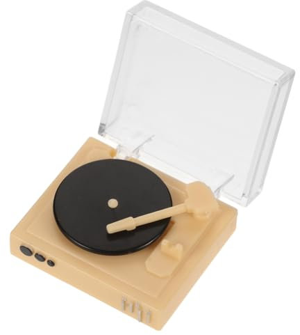 NUOBESTY Puppenhaus-Modell Puppenhaus-grammophon Miniatur Kleiner Phonograph Mini-Retro-Plattenspieler Mini-grammophon Puppenhausmöbel Puppenhaus-Plattenspieler Mini- -Charme Acryl