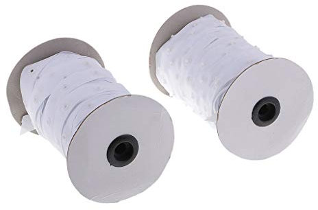 50 Yards Press Studs Snap Fastening Tape Sewing for Duvet Covers White