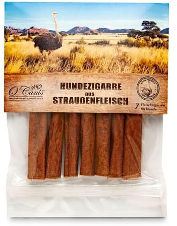 O'Canis Premium 7er Zigarre 100% Strauß 14cm (0.18 kg) | 0,18 kg