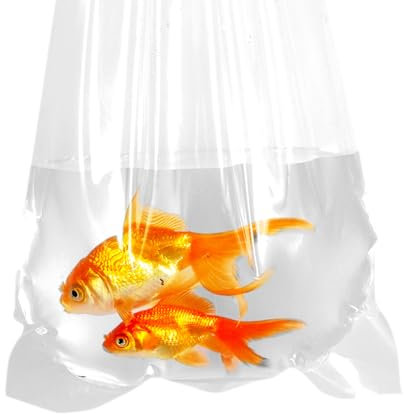 AlfaEx Fischerbeutel, auslaufsicher, abgerundeter Boden, transparente Kunststoff-Fischbeutel für tropische und Meeresfische, wasserdicht, 30,5 x 61 cm, 10 Stück