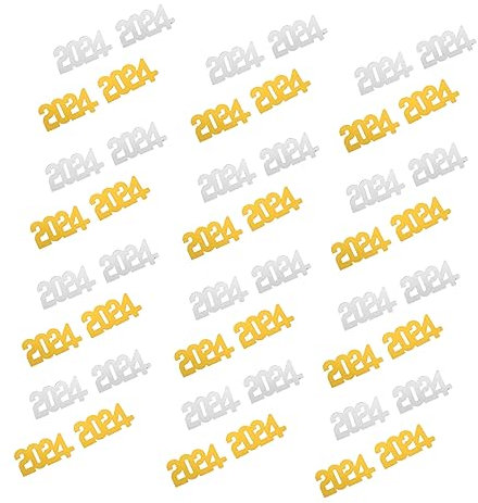 BEBEMOKO 2024 Confetti Table Scatters Festival Party Decorations 2pcs Metallic Gold and Silver Decorative Confetti 30g Each New Year Party Supplies Table Ornaments