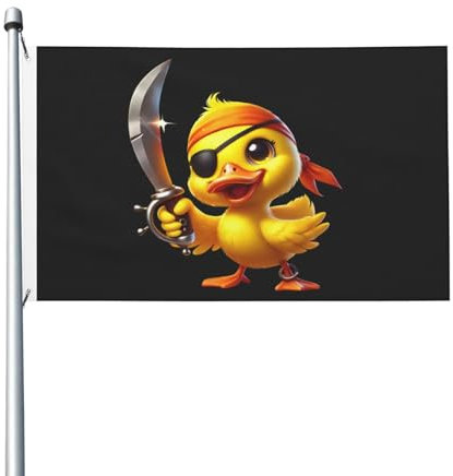 zyatbwi Rubber Duck Pirate Flag 3x5 Ft Animal Pirate Flags for Home Outdoor Indoor Garden Home Decoration Banner 5