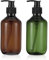 YUXIANLB 2er Set Vintage Pumpflaschen Spender Hochwertige Leere Flüssigseifenflaschen für Shampoo Duschgel Lotion Elegante Spenderflasche für Badezimmer Pumpspender in Grün Bernstein Seife Spülmittel