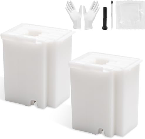 Gosknor 2stk Ersatz-Tintenpatronen für EPSON Ecotank ET-2800 ET-2803 ET-4800 ET-2400 ET-2720 ET-4700 ET-2711 L3110 L3250 L3150 L3210 Drucker, Wartungsbox mit Saugfähigem Schwamm