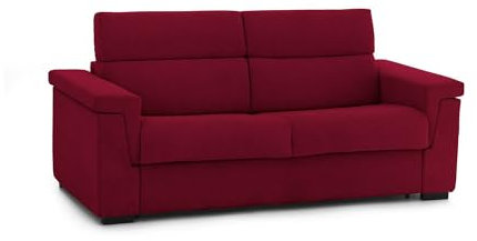 Talamo Italia - 2-Sitzer festes Sofa Ondina, Lineares Sofa für Wohnzimmer, gepolstert, Abnehmbarer Bezug, 100% Made in Italy-Qualität, 185x95 h100 cm, Rot