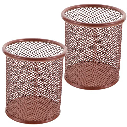Artibetter 1 Jeu Seau De Rangement Pour Stylo Organisateurs De Bureau Et Rangement Pot À Crayons Fournitures Pour La Maison Acier Inoxydable Rose Gold 2 Pièces
