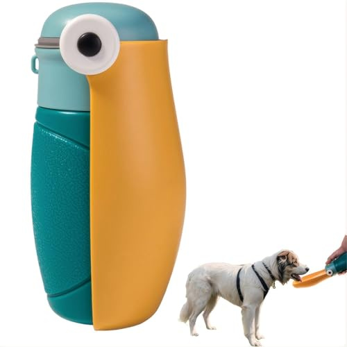 AXYOUCUN Leak Proof Pet Water Bottle 180° Foldable Portable Drinker for Cats Dogs Outdoor Travel Water Dispenser for Walking Hiking (300ML)