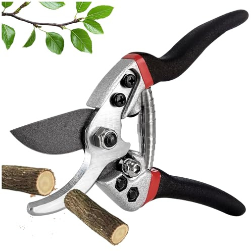 Tijeras de podar, Tijera de Jardín con Hoja SK5 Mango antideslizante y bloqueo de seguridad Corte Bypass Herramientas de jardinería para plantas, flores, setos y ramas