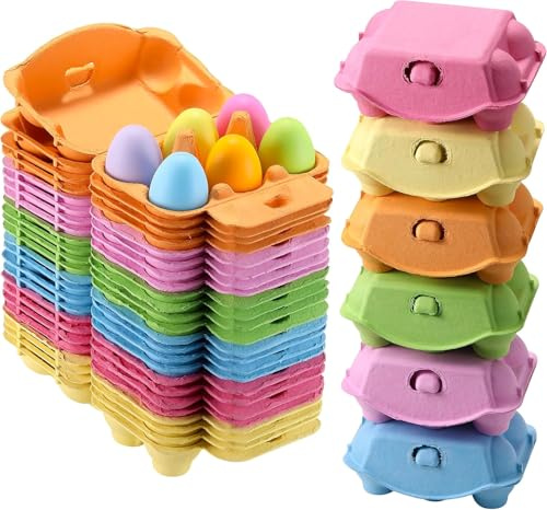 Witrutty Eierkarton, Colorful Eierkarton für je 6 Eier, Robust und Langlebig, Eierbox Eier Behälter für Hühn/DIY Geschenke Ostern Handwerk, Sicherer Transport & Aufbewahrung von Hühnereiern