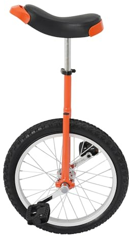 BJTDLLX 18 Zoll Einrad Höhenverstellbar 73-85 cm, Einrad-Fahrrad mit Einradrahmen, Sicheres Radfahren, für Fitness & Outdoor Balance Training (Orange)