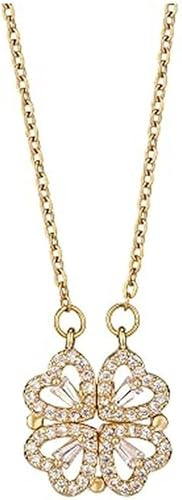 TTPSRY Collier Femme Chaine Argent Pendentif Trèfle à Quatre Feuilles Bijoux Élégant Cadeau Anniversaire Fête des Mères Saint Valentin Noël Accessoire Mode