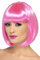 Smiffys Partyrama Perücke, 12 Zoll, Rosa, Kurzer Bob mit Pony