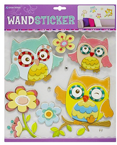Trötsch Verlag 39255 Wandsticker Eulen mit Glitzer
