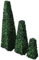 vidaXL Buchsbaum 3er Set Deko Kunstpflanze Buxus Künstlich Naturgetreu Formschnitt Buchsbaumhecke Dekopflanze Pyramide