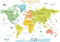 DECOWALL DL3-2212 Extra groß Weltkarte Wandaufkleber Kinder Kinderzimmer Wandtattoo (168x103 cm) Wohnkultur Kunst Reise Jungenzimmer Baby Internationales Farbposter Kinderzimmer