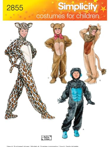 Simplicity Sewing Pattern U02855A Child, Boy & Girl Costumes, Paper, White, A (XS,S,M,L)