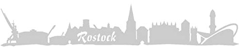 Samunshi® Aufkleber Rostock Skyline Autoaufkleber in 8 Größen und 25 Farben (15x2,7cm Silber)