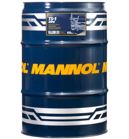 MANNOL 7101 TS-1 SHPD Motoröl 15W-40, mineralisch für Dieselmotoren, 60L | Ganzjahres-Motorenöl für hochbelastete Turbodiesel, auch Benzinmotoren API SL, mit Verschleiß- und Korrosionsschutz