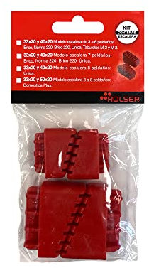 Rolser Contera Escalera, Rojo, 3 a 8 peladaños