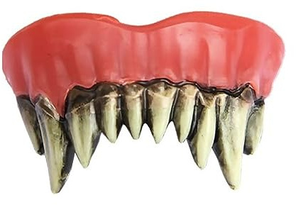 FIESTAS GUIRCA | Monsterzähne aus Thermoplastik (Einheitsgröße) – Make-up-Zubehör für Vampir- und Horror-Kostüme – Ideal für Halloween und Karneval – Weiß, Rot