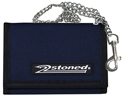 2Stoned Geldbörse Wallet Unisex Navy Blau mit Kette und Karabiner, Patchlabel Speed, aus Polyester
