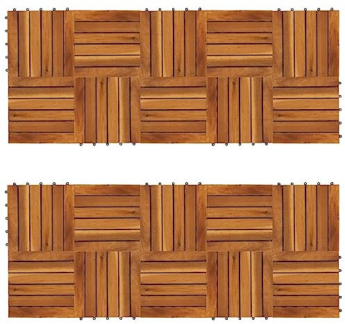 vidaXL 20x Akazie Terrassenfliesen 30x30cm Klickfliesen Holzfliesen Fliesen