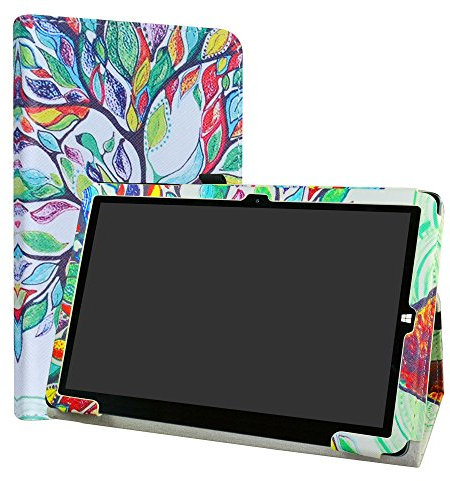 LiuShan Chuwi hi10 X/hibook hi10 pro/hibook hi10 hülle, Folding PU Leder Tasche Hülle Case mit Ständer für 10.1 Chuwi hi10 X/hibook hi10 pro/hibook hi10 Tablet,Love Tree