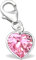 FANTASTIC NAILS COSMETIC COLLECTIONS Damen Herz Charm Anhänger für Armbänder echt 925 Sterling Silber mit Zirkonia Bettelarmband Geschenkbox Frauen Mädchen Kinder Karabiner K474o +V2